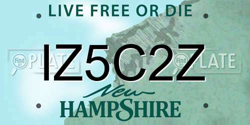 IZ5C2Z New Hampshire License Plate