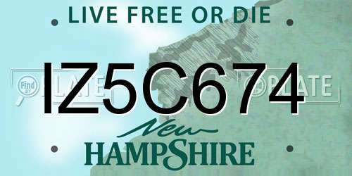 IZ5C674 New Hampshire License Plate
