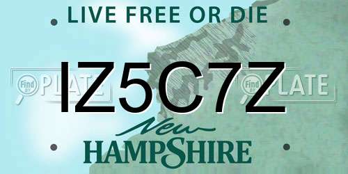 IZ5C7Z New Hampshire License Plate