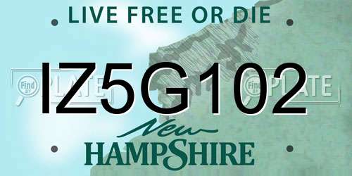 IZ5G102 New Hampshire License Plate