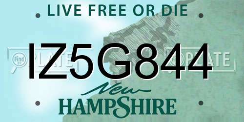 IZ5G844 New Hampshire License Plate