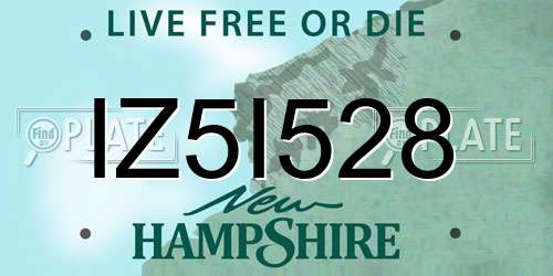 IZ5I528 New Hampshire License Plate