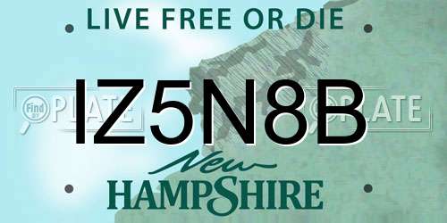 IZ5N8B New Hampshire License Plate