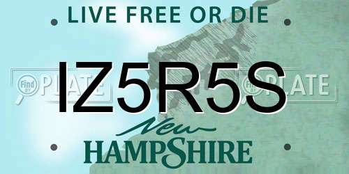 IZ5R5S New Hampshire License Plate