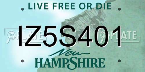 IZ5S401 New Hampshire License Plate