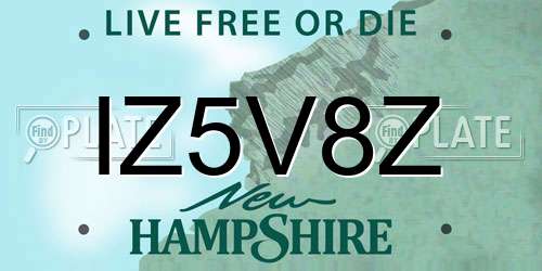 IZ5V8Z New Hampshire License Plate