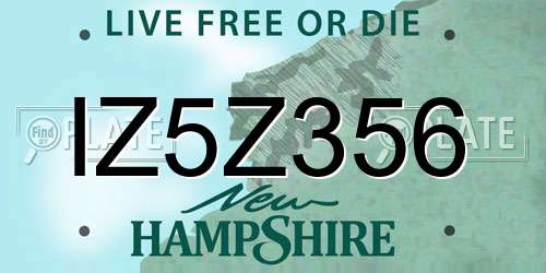 IZ5Z356 New Hampshire License Plate