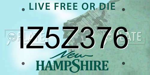 IZ5Z376 New Hampshire License Plate