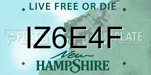 IZ6E4F New Hampshire License Plate