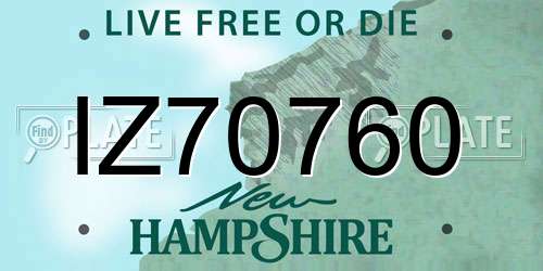 IZ70760 New Hampshire License Plate