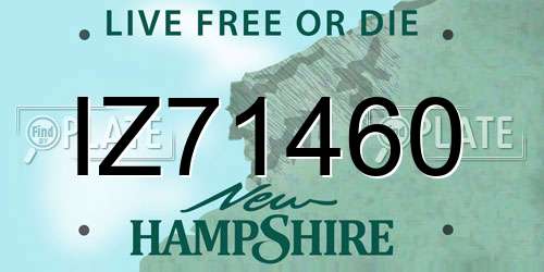 IZ71460 New Hampshire License Plate