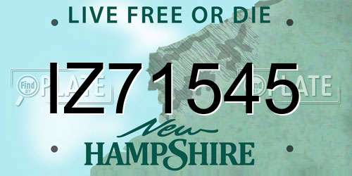 IZ71545 New Hampshire License Plate