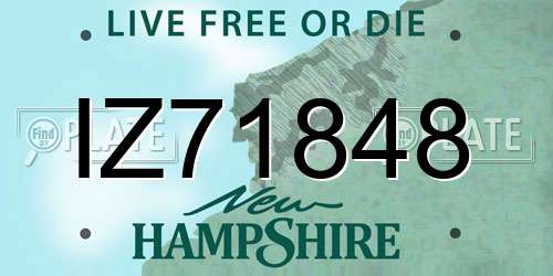 IZ71848 New Hampshire License Plate