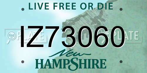 IZ73060 New Hampshire License Plate