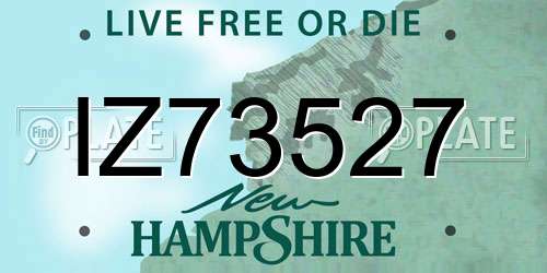 IZ73527 New Hampshire License Plate