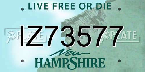 IZ73577 New Hampshire License Plate