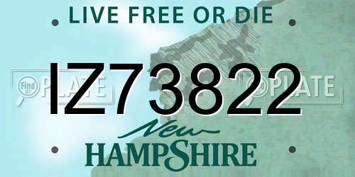 IZ73822 New Hampshire License Plate