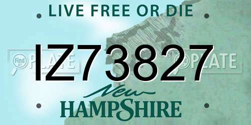 IZ73827 New Hampshire License Plate
