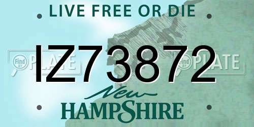 IZ73872 New Hampshire License Plate