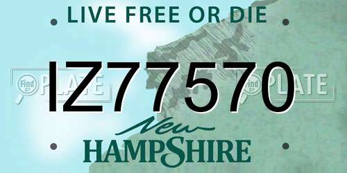 IZ77570 New Hampshire License Plate