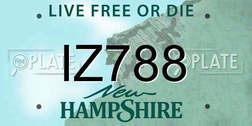 IZ788 New Hampshire License Plate