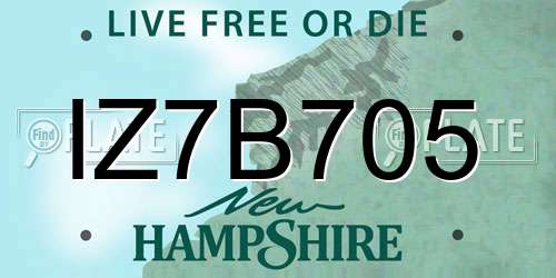 IZ7B705 New Hampshire License Plate