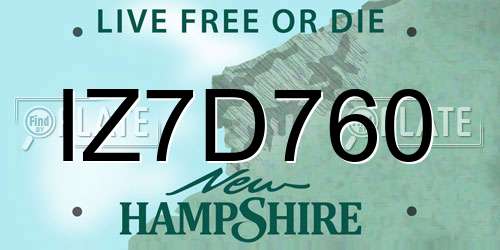 IZ7D760 New Hampshire License Plate