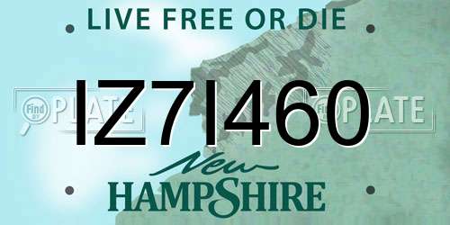 IZ7I460 New Hampshire License Plate