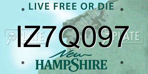 IZ7Q097 New Hampshire License Plate