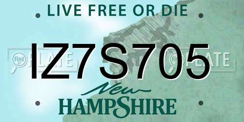 IZ7S705 New Hampshire License Plate