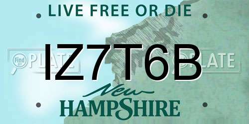 IZ7T6B New Hampshire License Plate