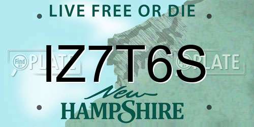 IZ7T6S New Hampshire License Plate