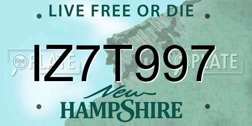 IZ7T997 New Hampshire License Plate