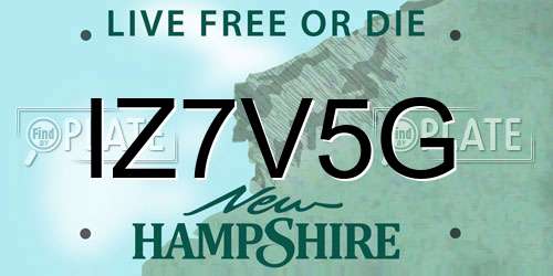 IZ7V5G New Hampshire License Plate