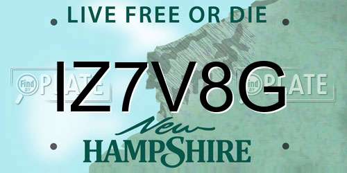 IZ7V8G New Hampshire License Plate