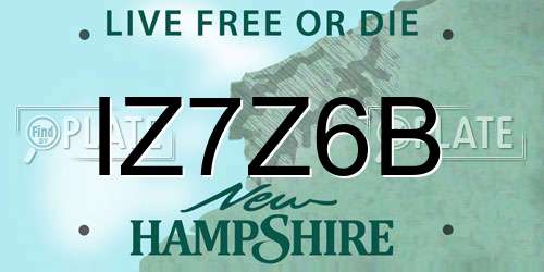 IZ7Z6B New Hampshire License Plate