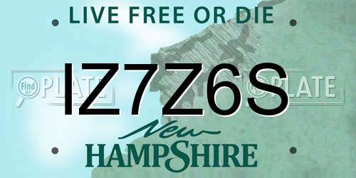 IZ7Z6S New Hampshire License Plate