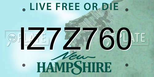 IZ7Z760 New Hampshire License Plate