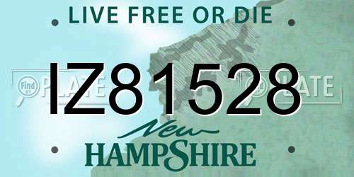 IZ81528 New Hampshire License Plate