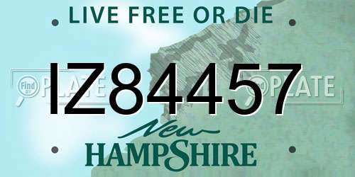 IZ84457 New Hampshire License Plate