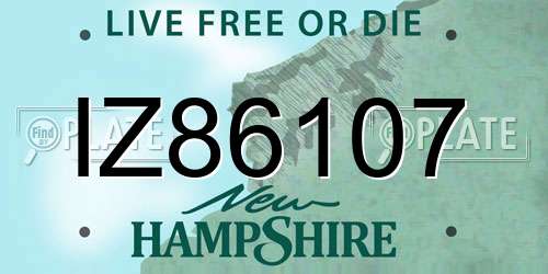 IZ86107 New Hampshire License Plate