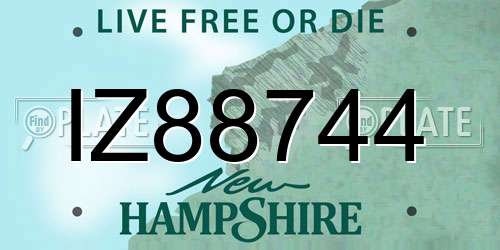 IZ88744 New Hampshire License Plate