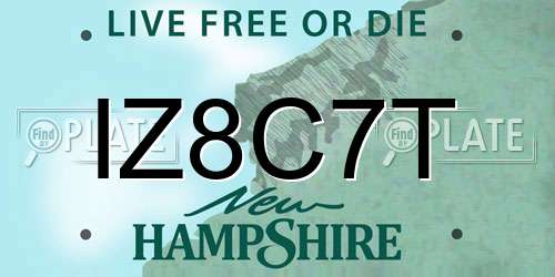 IZ8C7T New Hampshire License Plate
