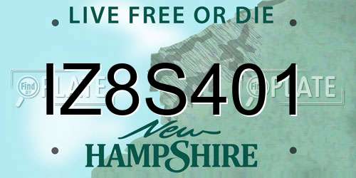 IZ8S401 New Hampshire License Plate