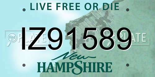 IZ91589 New Hampshire License Plate
