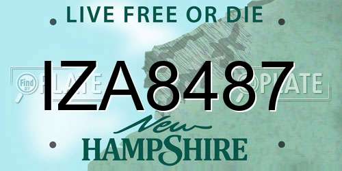 IZA8487 New Hampshire License Plate