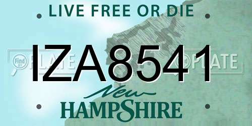 IZA8541 New Hampshire License Plate