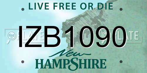 IZB1090 New Hampshire License Plate