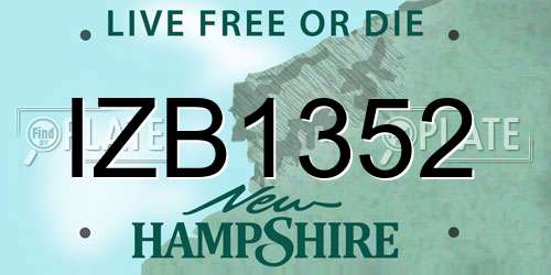 IZB1352 New Hampshire License Plate