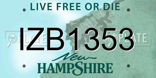 IZB1353 New Hampshire License Plate
